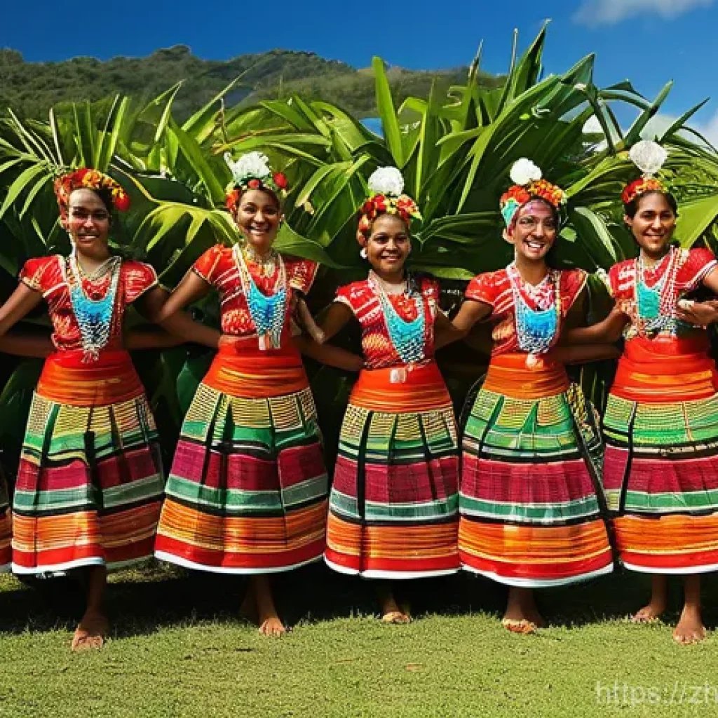 동티모르 전통 춤 - **A dynamic scene depicting a traditional East Timorese Likurai dance performance during a vibrant h...