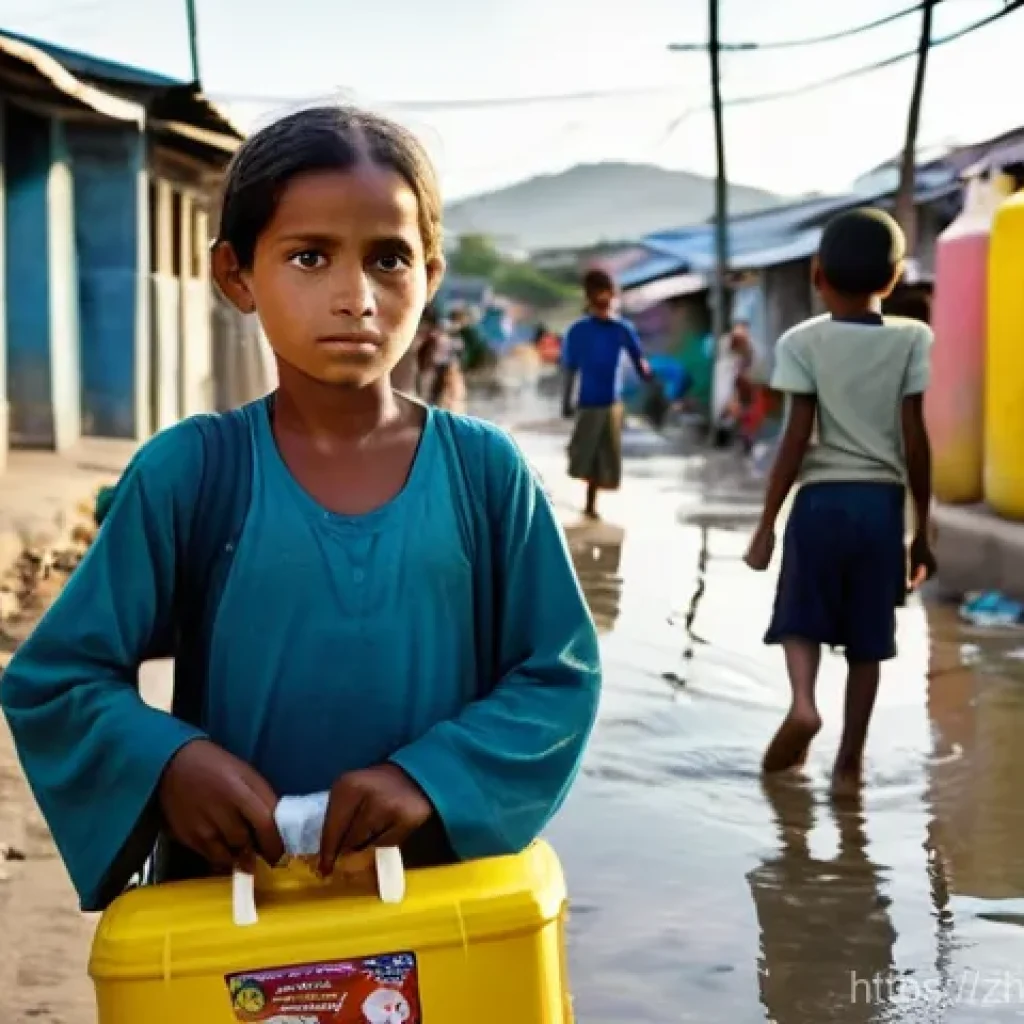 동티모르 물 부족 문제 - **Prompt for Urban Water Scarcity:**
"A realistic and poignant photograph of a young Timorese mo...
